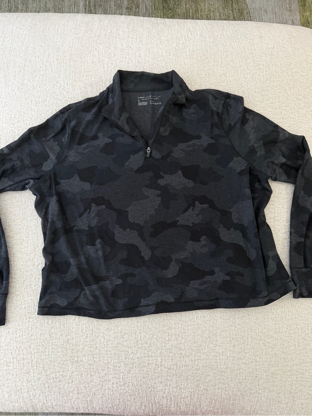 Yogalicious Women's Zip-Up Top - Black & Charcoal Camo